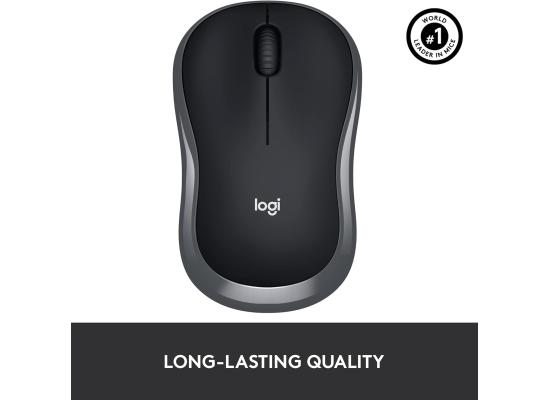 Logitech M185 Wireless Mouse - Swift Grey, advanced 2.4 GHz wireless connectivity, 910-002235.
