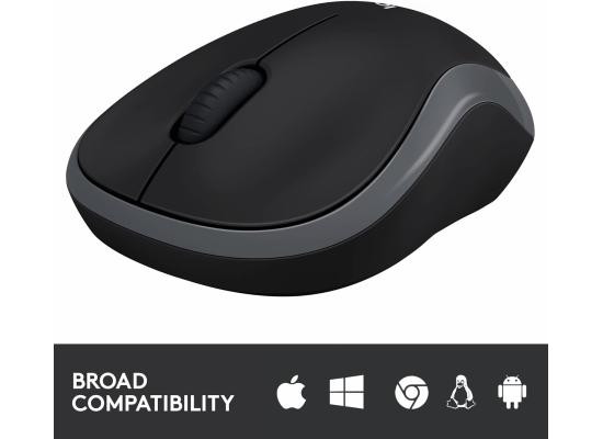 Logitech M185 Wireless Mouse - Swift Grey, advanced 2.4 GHz wireless connectivity, 910-002235.