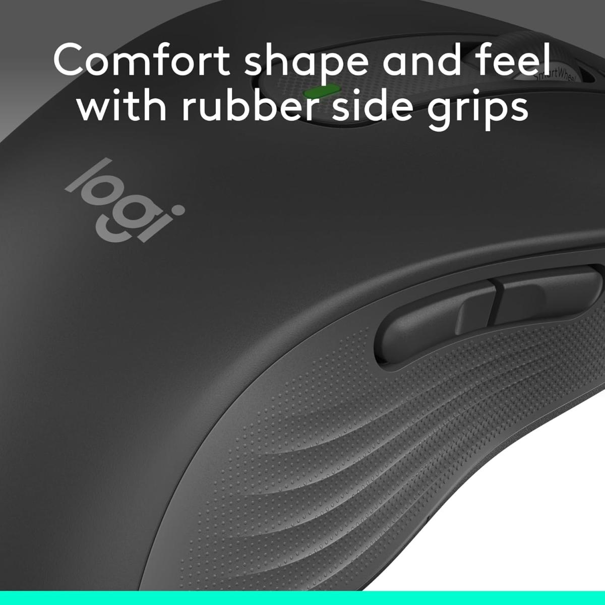 Logitech Wireless Mouse Signature M650, Silent Clicks, Customizable Buttons, Bluetooth, PC/Mac/Chromebook - Graphite. Logitech Wireless Mouse Signature M650, Silent Clicks, Customizable Buttons, Bluetooth, PC/Mac/Chromebook - Graphite.