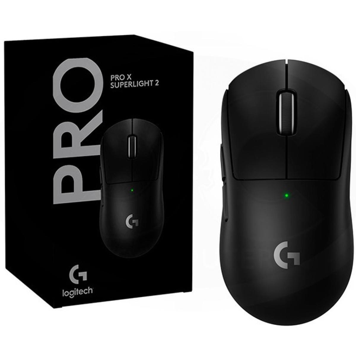 Logitech G PRO X SUPERLIGHT 2 (Black) Wireless Lightspeed Gaming Mouse, Lightweight 60g, 8K Polling, LIGHTFORCE Hybrid Switches, 44K DPI HERO 2 Sensor, 888 IPS, 5 Programmable Buttons, Up To 95 Hours Battery, For PC & Mac