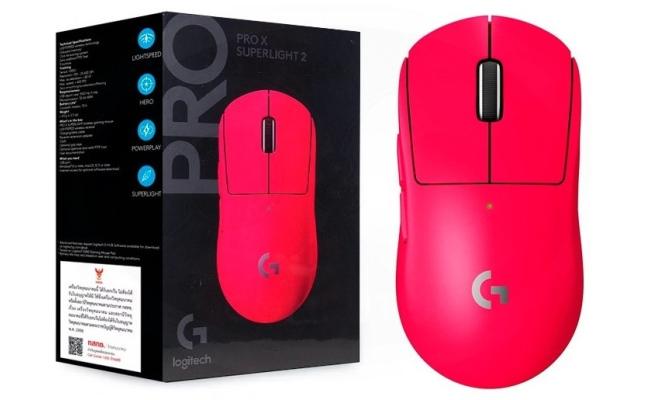 Logitech G PRO X SUPERLIGHT 2 (Magenta) LIGHTSPEED Wireless Gaming Mouse, Lightweight 60g, 8K Polling, LIGHTFORCE Hybrid Switches, 44K DPI HERO 2 Sensor, 888 IPS, 5 Programmable Buttons, Up To 95 Hours Battery, For PC & Mac