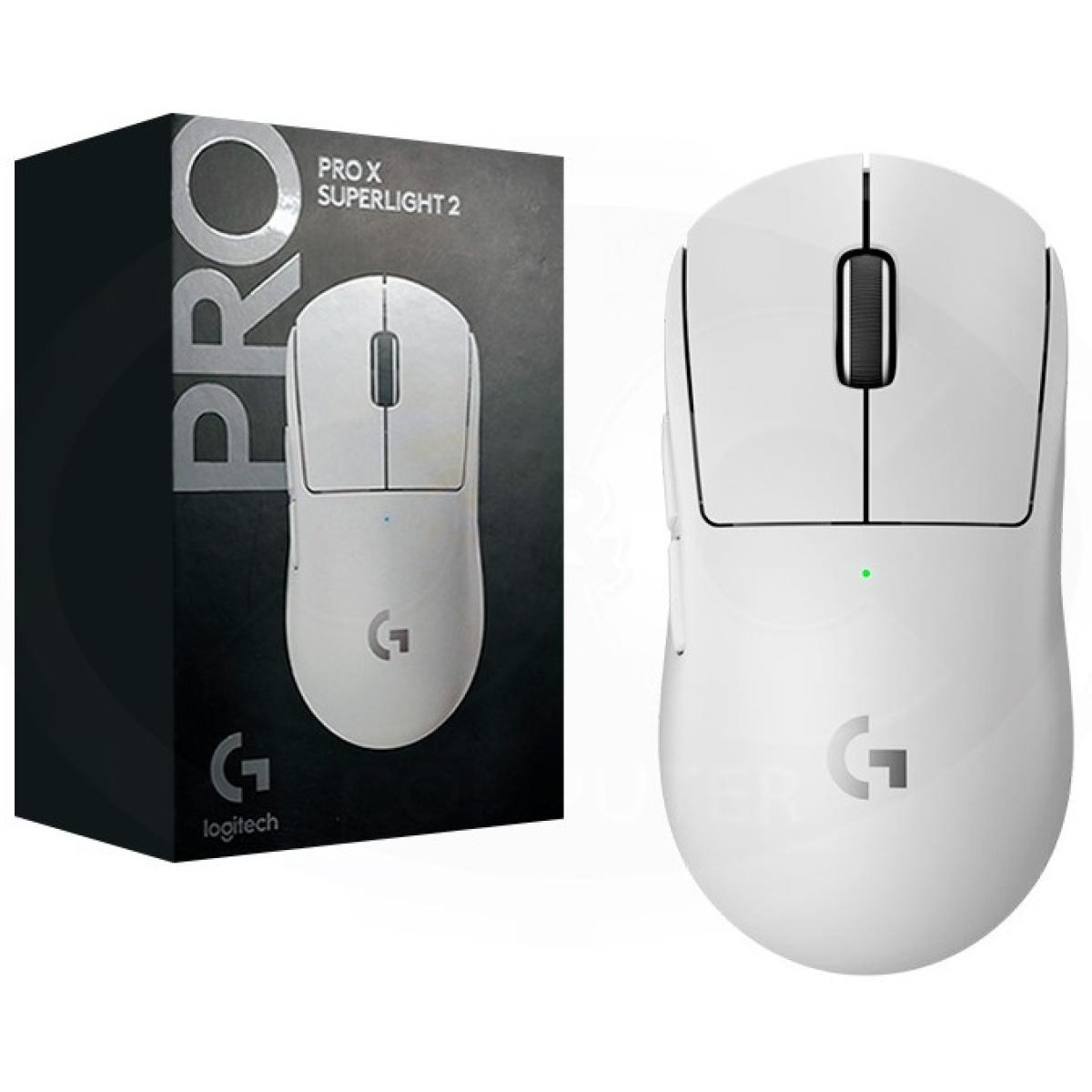 Logitech G PRO X SUPERLIGHT 2 (White) LIGHTSPEED Wireless Gaming Mouse, Lightweight 60g, 8K Polling, LIGHTFORCE Hybrid Switches, 44K DPI HERO 2 Sensor, 888 IPS, 5 Programmable Buttons, Up To 95 Hours Battery, For PC & Mac