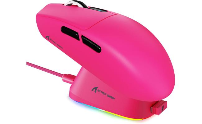 ATTACK SHARK G3PRO Wireless Gaming Mouse with RGB Charging Dock,2.4G/USB-C Wired/BT PAW3311 Optical Sensor 1K Polling Rate Adjustable 25K DPI,500mAh Battery Ultra Lightweight 59g Mice(Red) ATTACK SHARK G3PRO Wireless Gaming Mouse with RGB Charging Dock,2.4G/USB-C Wired/BT PAW3311 Optical Sensor 1K Polling Rate Adjustable 25K DPI,500mAh Battery Ultra Lightweight 59g Mice(Red)