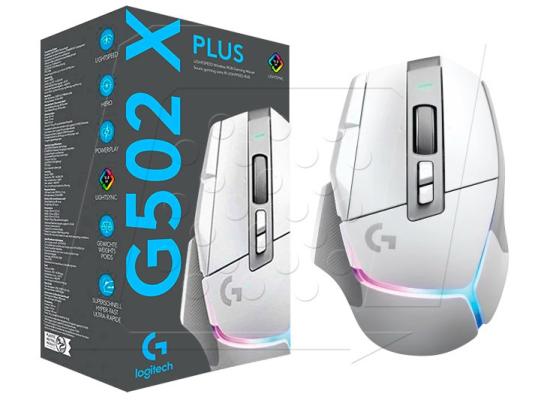 Logitech G502 X Plus Lightspeed Wireless , Hybrid Optical-Mechanical Switches w/ Hero 25K Sensor, Lightsync RGB, USB-C charging, 13 Programmable Controls - High Performance Gaming Mouse (White)