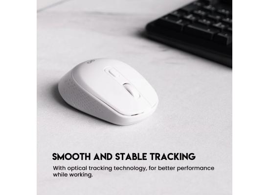 Fantech GO W606 Wireless (USB 2.4GHz) Ergonomic Lightweight Grip Office Mouse (White), Optical Sensor, Long Lasting AA Battery,1600 DPI, Up To 10 Meters