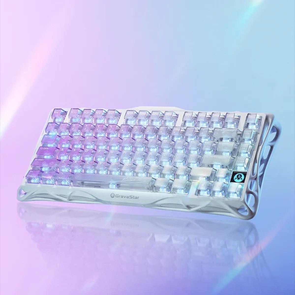 GravaStar Mercury K1 Lite Wireless Mechanical Gaming Keyboard, Custom Linear Switches designed for effortless typing, Crystal-Clear Keycaps.
