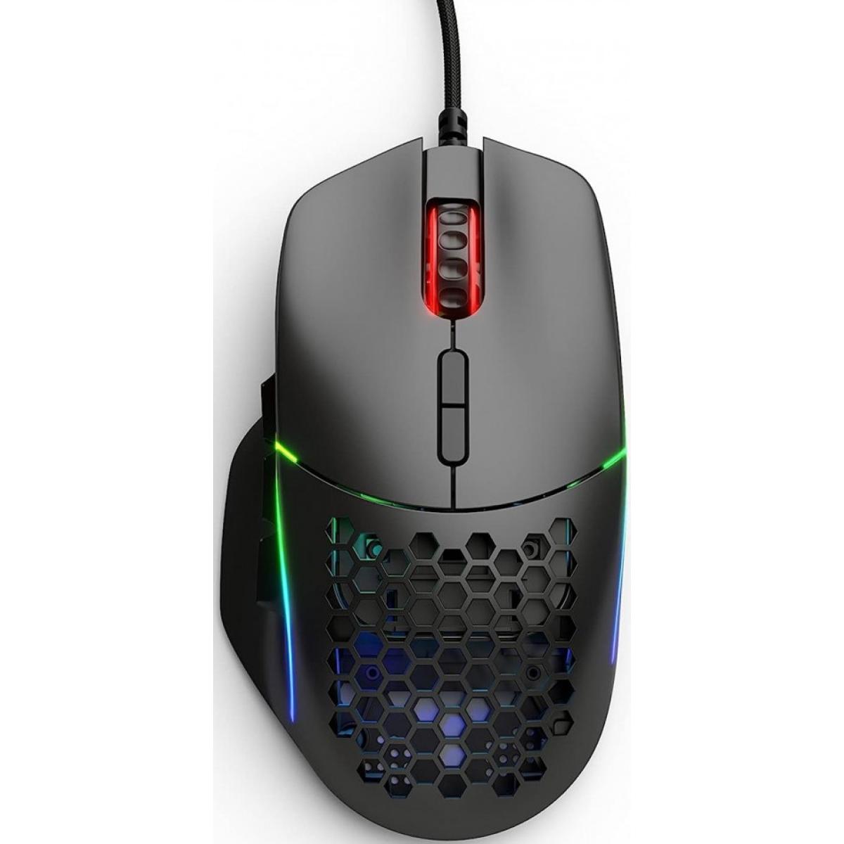 Glorious Gaming Model I RGB Wired Gaming Mouse 69g Superlight, 19K DPI w/ 2 Swappable Buttons, 9 Programmable Buttons, Side Thumb Rest - Black