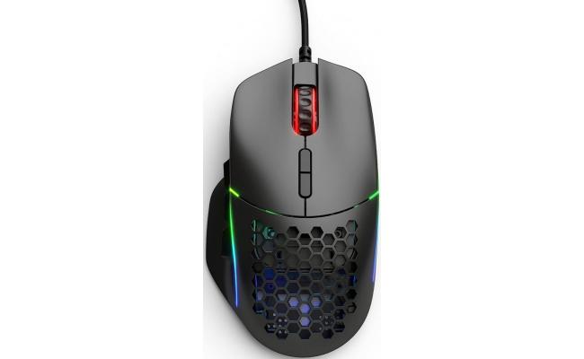 Glorious Gaming Model I RGB Wired Gaming Mouse 69g Superlight, 19K DPI w/ 2 Swappable Buttons, 9 Programmable Buttons, Side Thumb Rest - Black