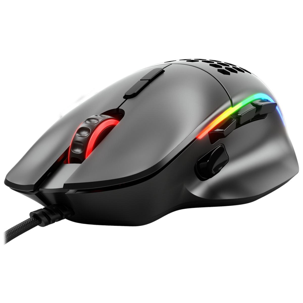 Glorious Gaming Model I RGB Wired Gaming Mouse 69g Superlight, 19K DPI w/ 2 Swappable Buttons, 9 Programmable Buttons, Side Thumb Rest - Black