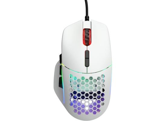 Glorious Gaming Model I RGB Wired Gaming Mouse 69g Superlight, 19K DPI w/ 2 Swappable Buttons, 9 Programmable Buttons, Side Thumb Rest - White