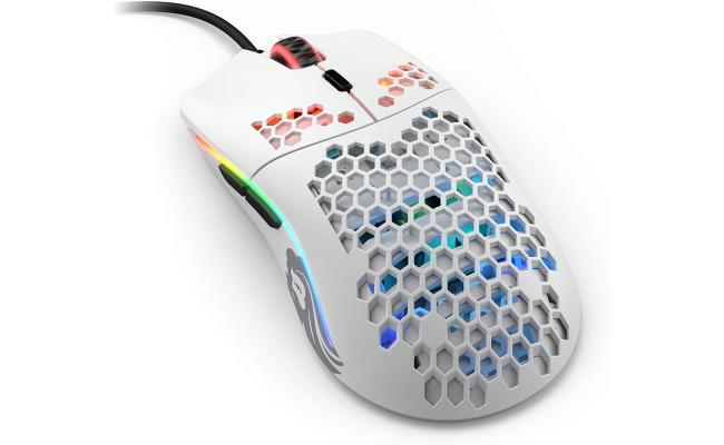 Glorious Model O Minus (Matte White) Gaming Mouse 12000DPI  Pixart 3360 Optical Sensor RGB 69G - Small Hand