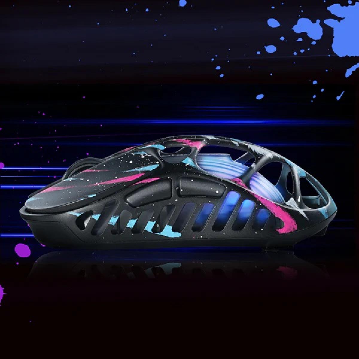 GravaStar Mercury X Pro Gaming Mouse With 32,000 DPI , PAW 3950 Sensor – 49g – 5 Programmable Buttons, Onboard Memory Profiles , Customizable Effects, Magnesium Alloy Hollow Skeleton (0.03inch Thickness)-Neon Graffiti