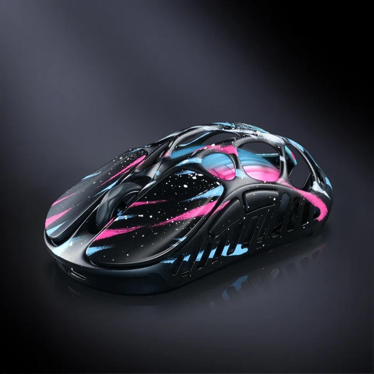 GravaStar Mercury X Pro Gaming Mouse With 32,000 DPI , PAW 3950 Sensor – 49g – 5 Programmable Buttons, Onboard Memory Profiles , Customizable Effects, Magnesium Alloy Hollow Skeleton (0.03inch Thickness)-Neon Graffiti
