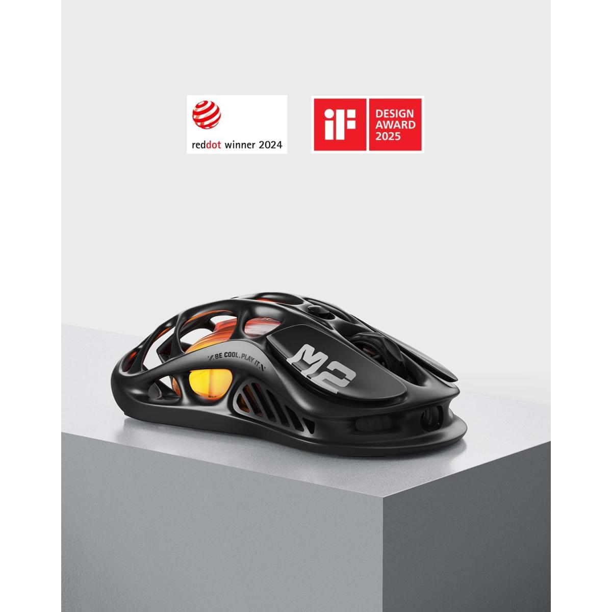 GravaStar Mercury M2 Wireless Gaming Mouse with 26,000 DPI, PAW3395DM Sensor -79g Lightweight Hollowed-Out Design -5 Programmable Buttons -5 Dynamic Lightsync RGB