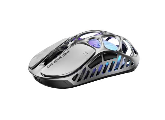 GravaStar Mercury X Wireless Gaming Mouse – 32,000 DPI PAW 3950 Sensor, 1000Hz Polling Rate, Only 49g, Magnesium Alloy Hollow Frame, RGB Lighting, 5 Programmable Buttons