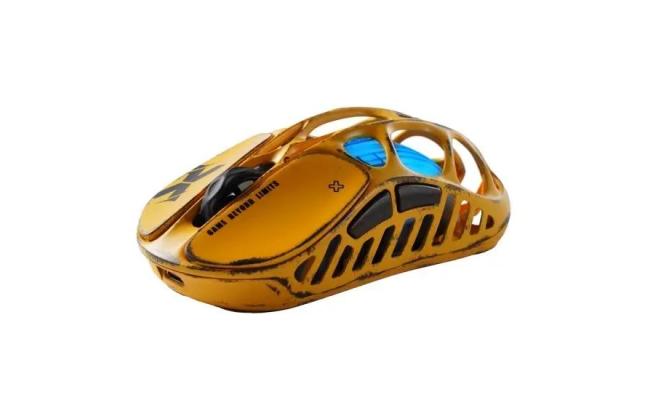 GRAVASTAR MERCURY X PRO Wireless Gaming Mouse with 8K Dongle, 32000 DPI PAW 3950 Sensor, 8000Hz Polling Rate, 49g Magnesium Alloy Hollow Frame, RGB Lighting, 5 Programmable Buttons – Battle Worn Yellow