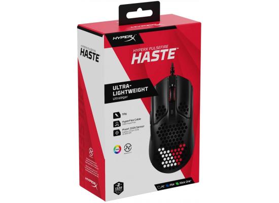 HyperX Pulsefire Haste Ultra-Lightweight, 59g, Honeycomb Shell, Hex Design, RGB, , Up to 16000 DPI, 6 Programmable Buttons Gaming Mouse
