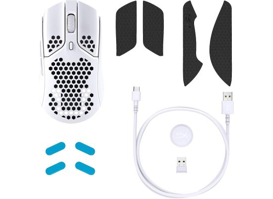 HyperX Pulsefire Haste Wireless Gaming Ultra Lightweight 61g 100 Hour Battery Life, 2.4Ghz Wireless Up to 16,000 DPI Anti-Dust & Water-Resistant Mouse– White