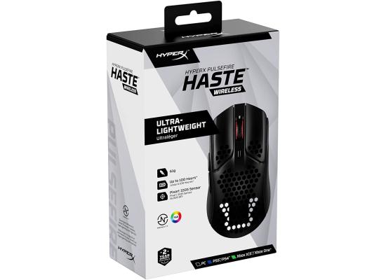 HyperX Pulsefire Haste Wireless Gaming Ultra Lightweight 61g 100 Hour Battery Life, 2.4Ghz Wireless Up to 16000 DPI Anti-Dust & Water-Resistant Mouse– Black