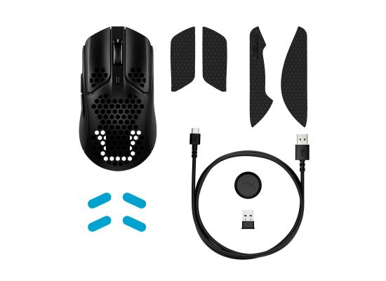HyperX Pulsefire Haste Wireless Gaming Ultra Lightweight 61g 100 Hour Battery Life, 2.4Ghz Wireless Up to 16000 DPI Anti-Dust & Water-Resistant Mouse– Black