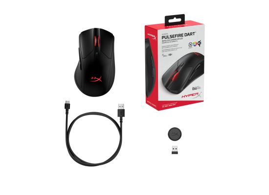 HyperX Pulsefire Dart - Wireless RGB 16,000 DPI Gaming Mouse, 6 Programmable Buttons, Qi-Charging Battery up to 50 Hours - PC, PS4, Xbox One Compatible