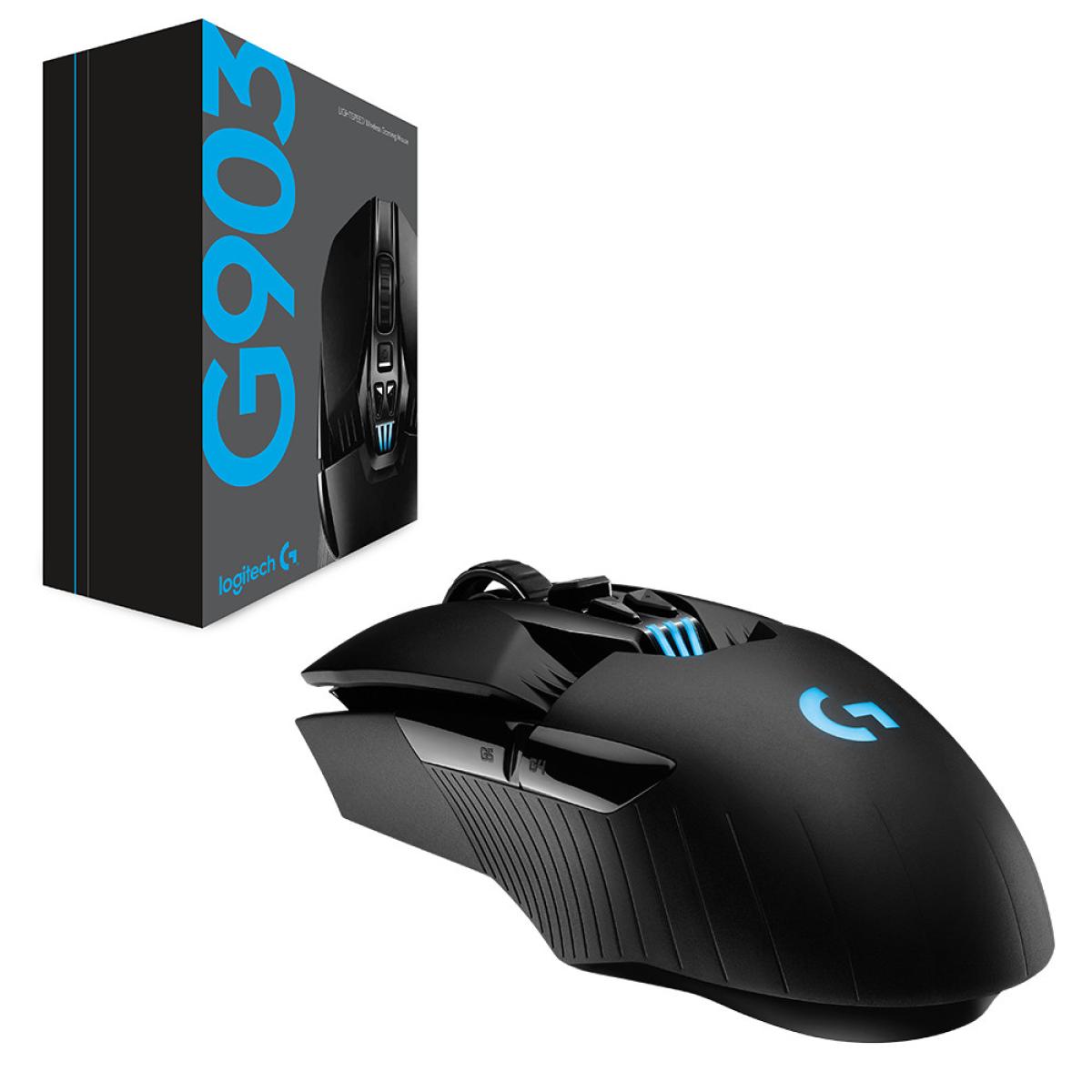 Logitech G903 Lightspeed Wireless Gaming Mouse With Hero Sensor 16,000 DPI up to 140 hours Battery Life , Black