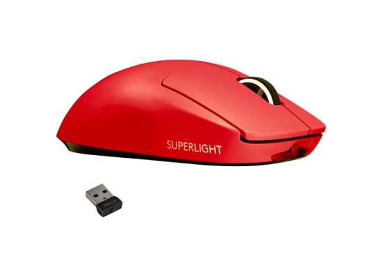 Logitech G PRO X SuperLight Wireless Gaming Mouse, HERO 25K Sensor, 25600 DPI,Long Battery Life, On-Board Memory, Built For Esport, PC / Mac - Red