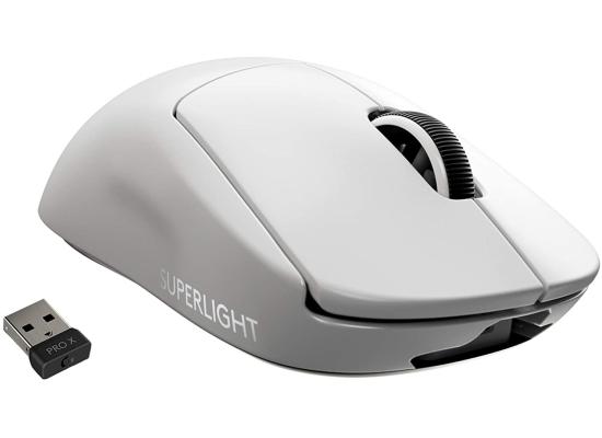 Logitech G PRO X SuperLight Wireless Gaming Mouse, HERO 25K Sensor, 25600 DPI,Long Battery Life, On-Board Memory, Built For Esport, PC / Mac - White