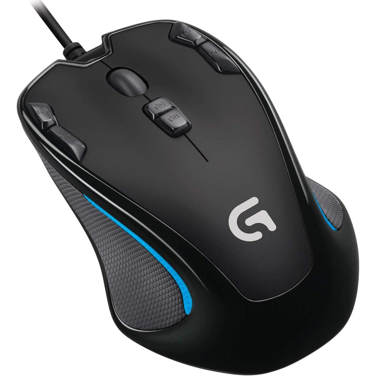Logitech G300s Ambidextrous Optical, RGB Gaming Mouse, 2500 DPI, 9 Programmable Buttons, Onboard Memory