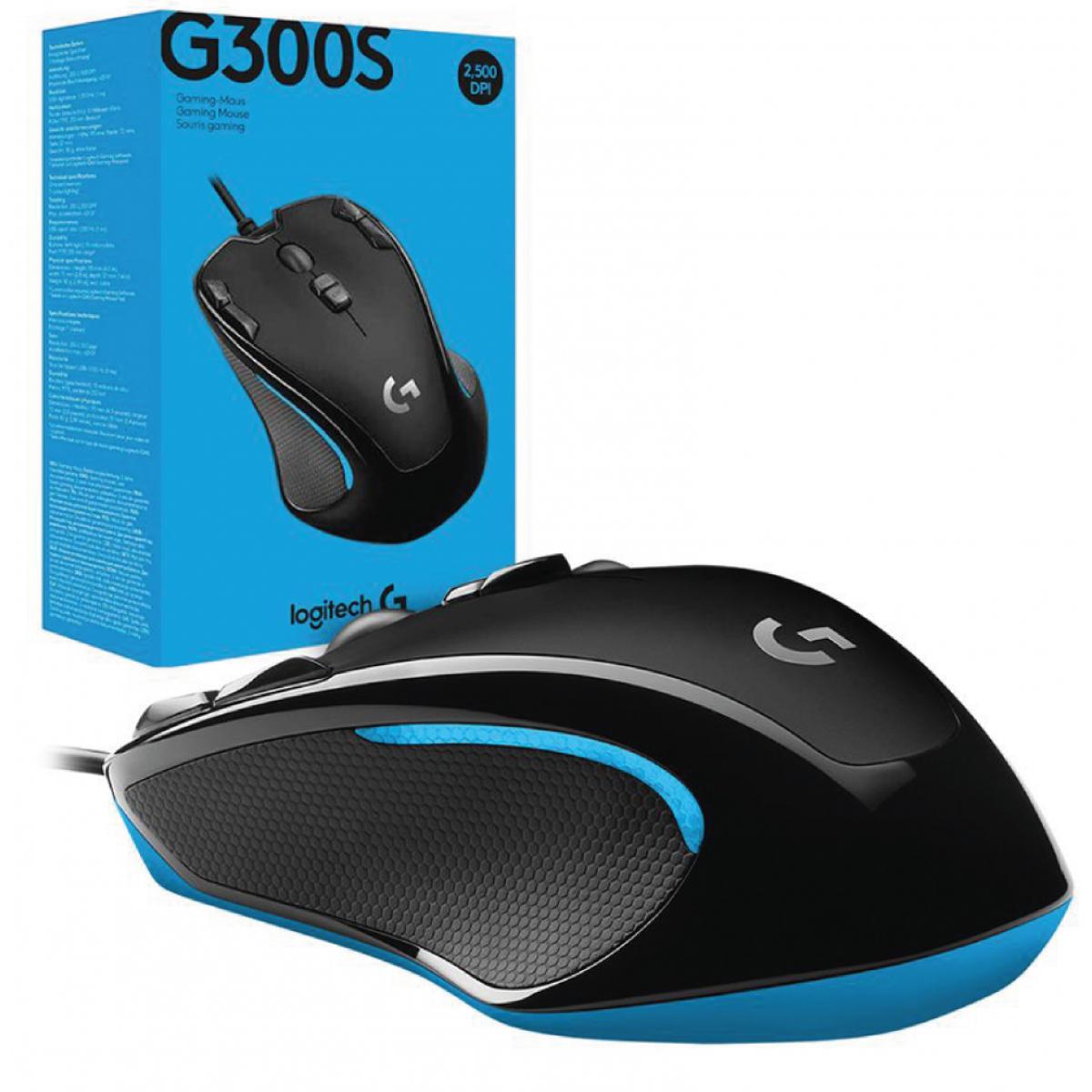 Logitech G300s Ambidextrous Optical, RGB Gaming Mouse, 2500 DPI, 9 Programmable Buttons, Onboard Memory