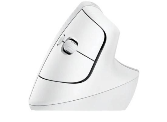 Logitech Lift Vertical Ergonomic Advanced Optical Wireless (Off white) Mouse (2.4GHz & Bluetooth Connection) Quiet Clicks 6 Buttons