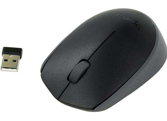 Logitech M171 Wireless Mouse, 2.4 GHz with USB Mini Receiver, Optical Tracking, 12-Months Battery Life, Compact Fully Ambidextrous Design For Windows, macOS - Black