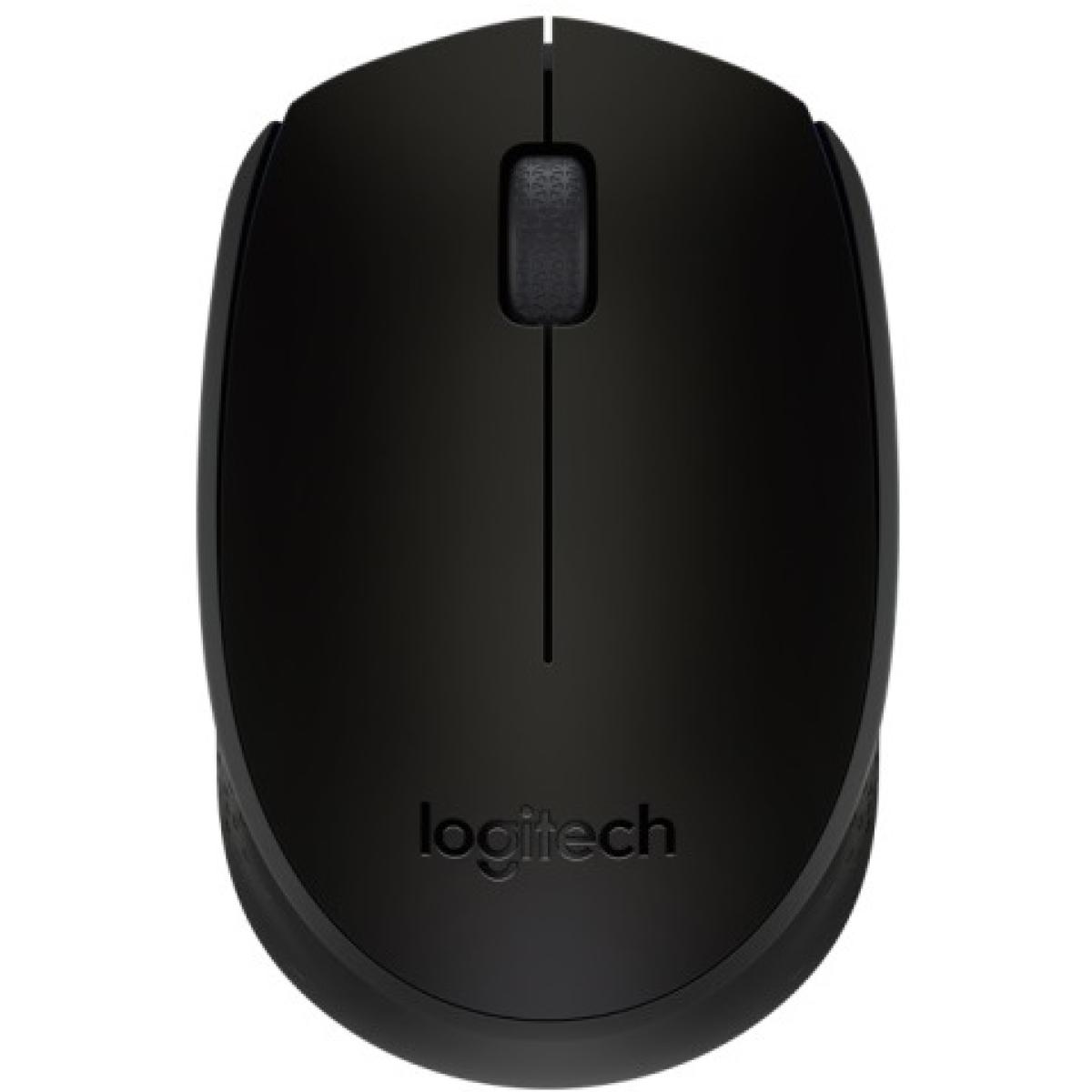 Logitech M171 Wireless Mouse, 2.4 GHz with USB Mini Receiver, Optical Tracking, 12-Months Battery Life, Compact Fully Ambidextrous Design For Windows, macOS - Black