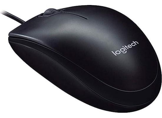 Logitech M90 1000 dpi USB Wired Optical Mouse, Comfort Ambidextrous Design - Black