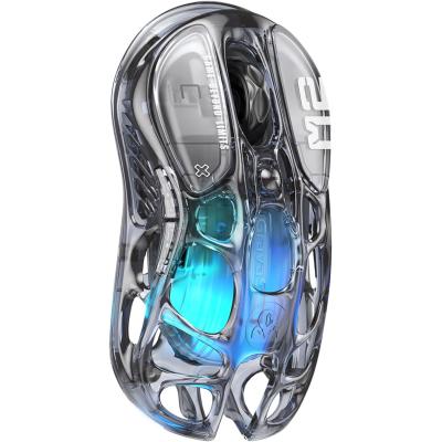 GravaStar Mercury M2 Wireless Gaming Mouse with 26,000 DPI, PAW3395DM Sensor -79g Lightweight -5 Programmable Buttons -5 Dynamic Lightsync RGB - Transparent Black