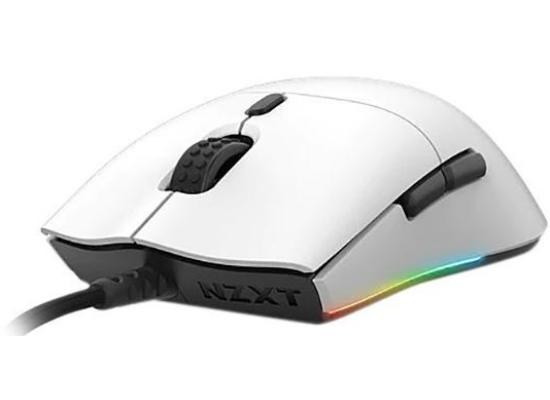 NZXT Lift Lightweight Ambidextrous RGB Optical Mouse 16K DPI, 67g w/ Omron Mechanical Switches & Low-Drag Cable -White