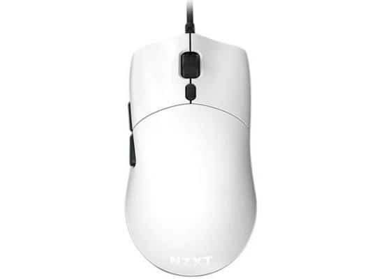 NZXT Lift Lightweight Ambidextrous RGB Optical Mouse 16K DPI, 67g w/ Omron Mechanical Switches & Low-Drag Cable -White