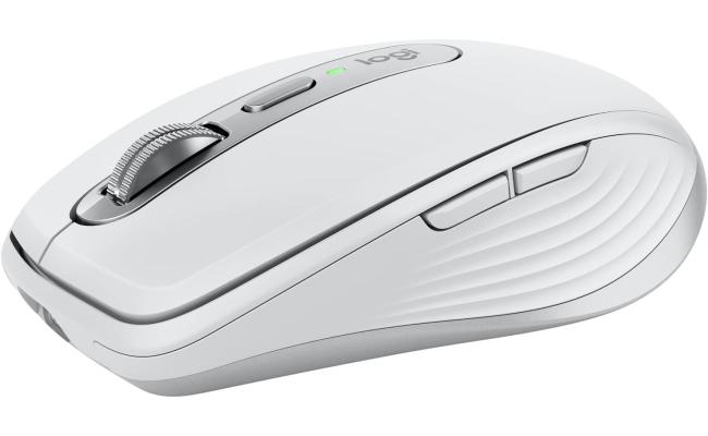Logitech MX Anywhere 3S Compact Wireless Mouse, Fast Scrolling, 8K DPI Any-Surface Tracking, Quiet Clicks, Programmable Buttons, USB C, Bluetooth, Windows PC, Linux, Chrome, Mac - Pale Grey