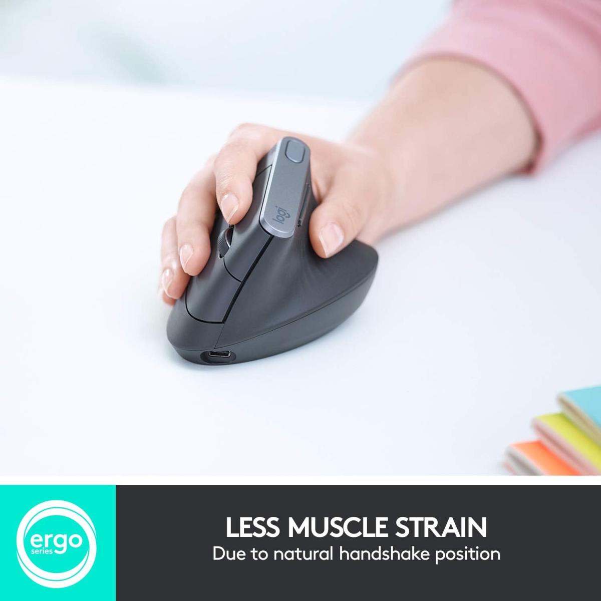 Logitech MX Vertical Wireless Mouse – Ergonomic Design Reduces Muscle Strain, Windows and Apple Computers, Graphite Logitech MX Vertical Wireless Mouse – Ergonomic Design Reduces Muscle Strain, Windows and Apple Computers, Graphite