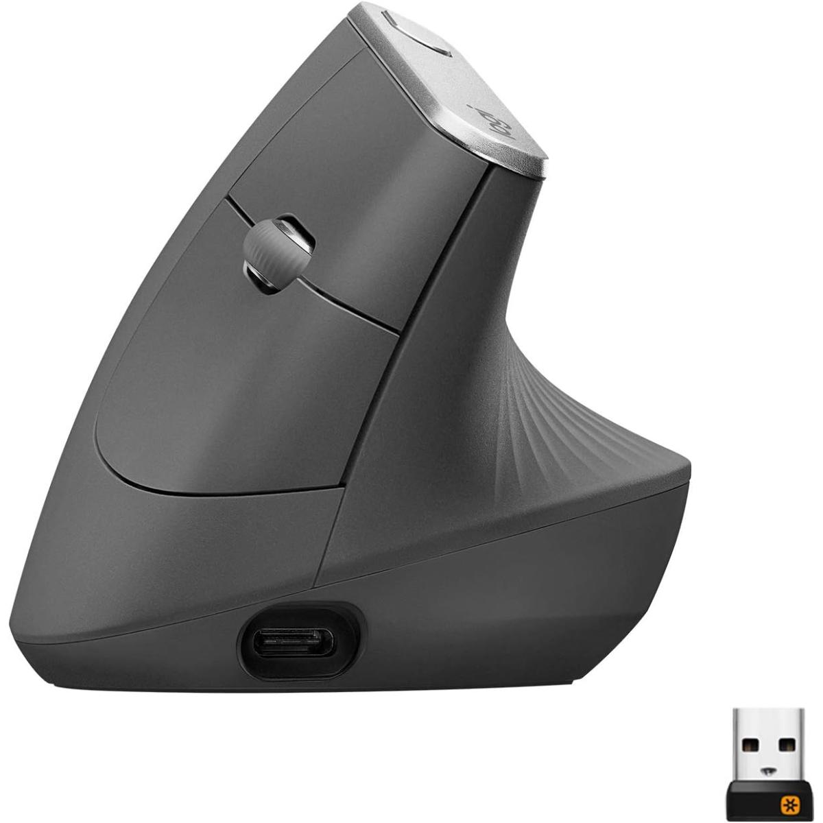 Logitech MX Vertical Wireless Mouse – Ergonomic Design Reduces Muscle Strain, Windows and Apple Computers, Graphite Logitech MX Vertical Wireless Mouse – Ergonomic Design Reduces Muscle Strain, Windows and Apple Computers, Graphite