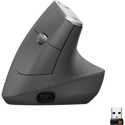 Logitech MX Vertical Wireless Mouse – Ergonomic Design Reduces Muscle Strain, Windows and Apple Computers, Graphite