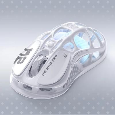 GravaStar Mercury M2 Gaming Mouse With 26,000 DPI, PAW3395 Sensor, 5 customizable buttons with macro support, Opaline White hollow structure.