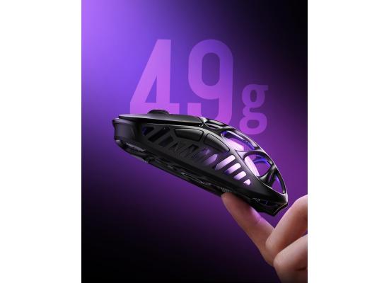 GravaStar Mercury X Pro Wireless Gaming Mouse, Come with 8K Dongle – 32,000 DPI PAW 3950 Sensor, 8,000Hz Polling Rate, Only 49g, Magnesium Alloy Hollow Frame, RGB Lighting, 5 Programmable Buttons-Black