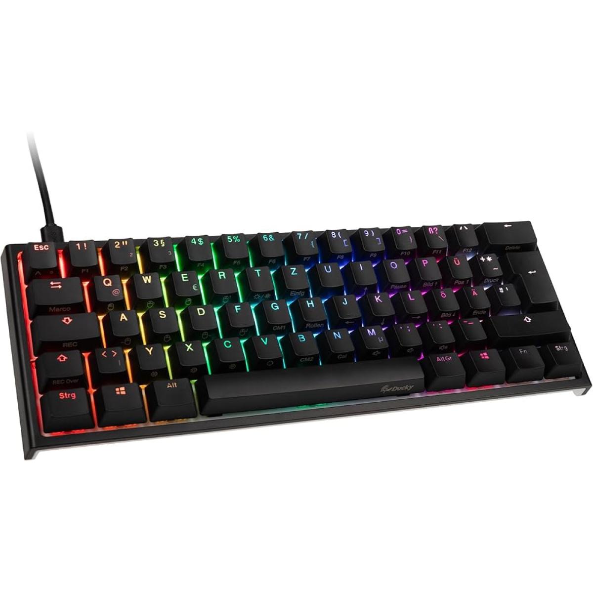 Ducky One 2 Mini 60% RGB (Cherry MX Silver) Double-Shot, Detachable USB Type-C Wired Black Mechanical Gaming Keyboard