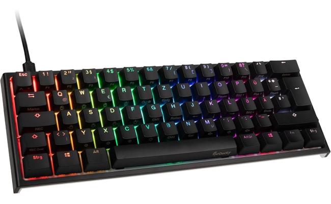 Ducky One 2 Mini 60% RGB (Cherry MX Blue) Double-Shot, Detachable USB Type-C Wired Black Mechanical Gaming Keyboard
