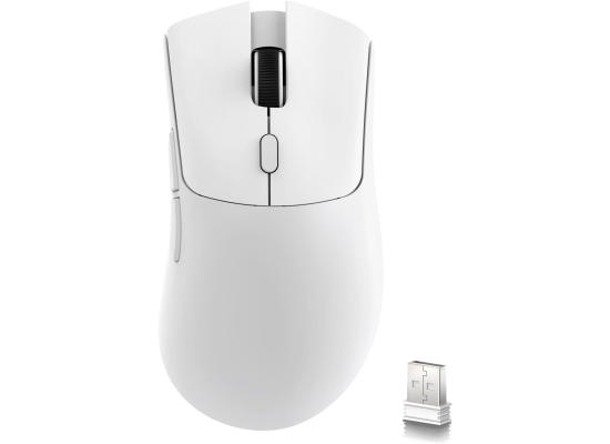ATTACK SHARK R1 Wireless Gaming Mouse,Tri-Mode Connection (2.4G/Wired/BT5.2),55g Lightweight,18K DPI Optical Sensor,HUYU 20 Million Key Life,Ergonomic Design,for PC/Laptop/Win/Mac(White)