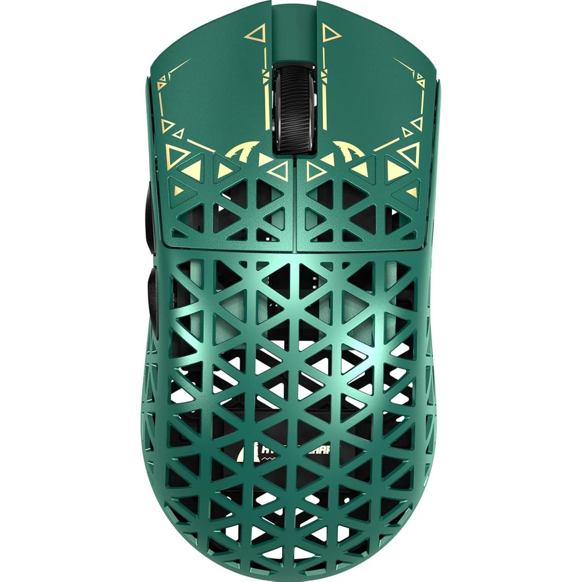ATTACK SHARK R5Ultra 8K Carbon Fiber Wireless Gaming Mouse with 42000 DPI -PAW3950 MAX Sensor -39g Ultra-Lightweight-Nordic 52840 MCU Chip-Wired/BT/2.4GHz Wirelss Programmable Mouse for PC/Mac (Green)