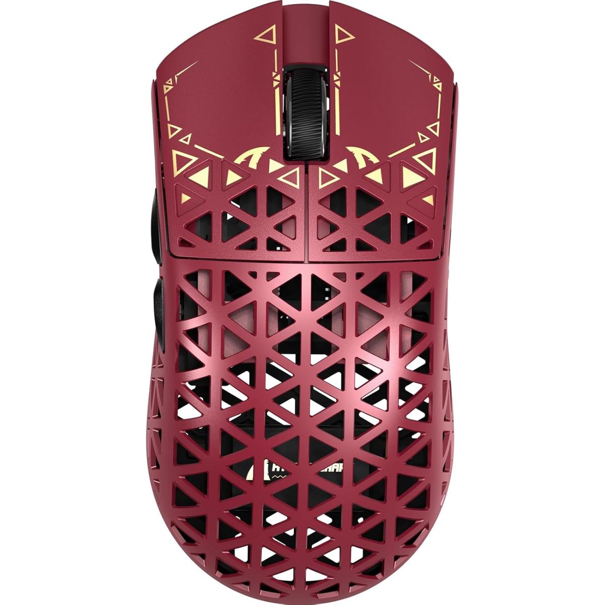 ATTACK SHARK R5Ultra 8K Carbon Fiber Wireless Gaming Mouse with 42000 DPI -PAW3950 MAX Sensor -39g Ultra-Lightweight-Nordic 52840 MCU Chip-Wired/BT/2.4GHz Wirelss Programmable Mouse for PC/Mac (Red)