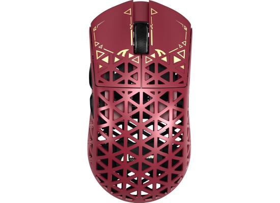ATTACK SHARK R5Ultra 8K Carbon Fiber Wireless Gaming Mouse with 42000 DPI -PAW3950 MAX Sensor -39g Ultra-Lightweight-Nordic 52840 MCU Chip-Wired/BT/2.4GHz Wirelss Programmable Mouse for PC/Mac (Red)
