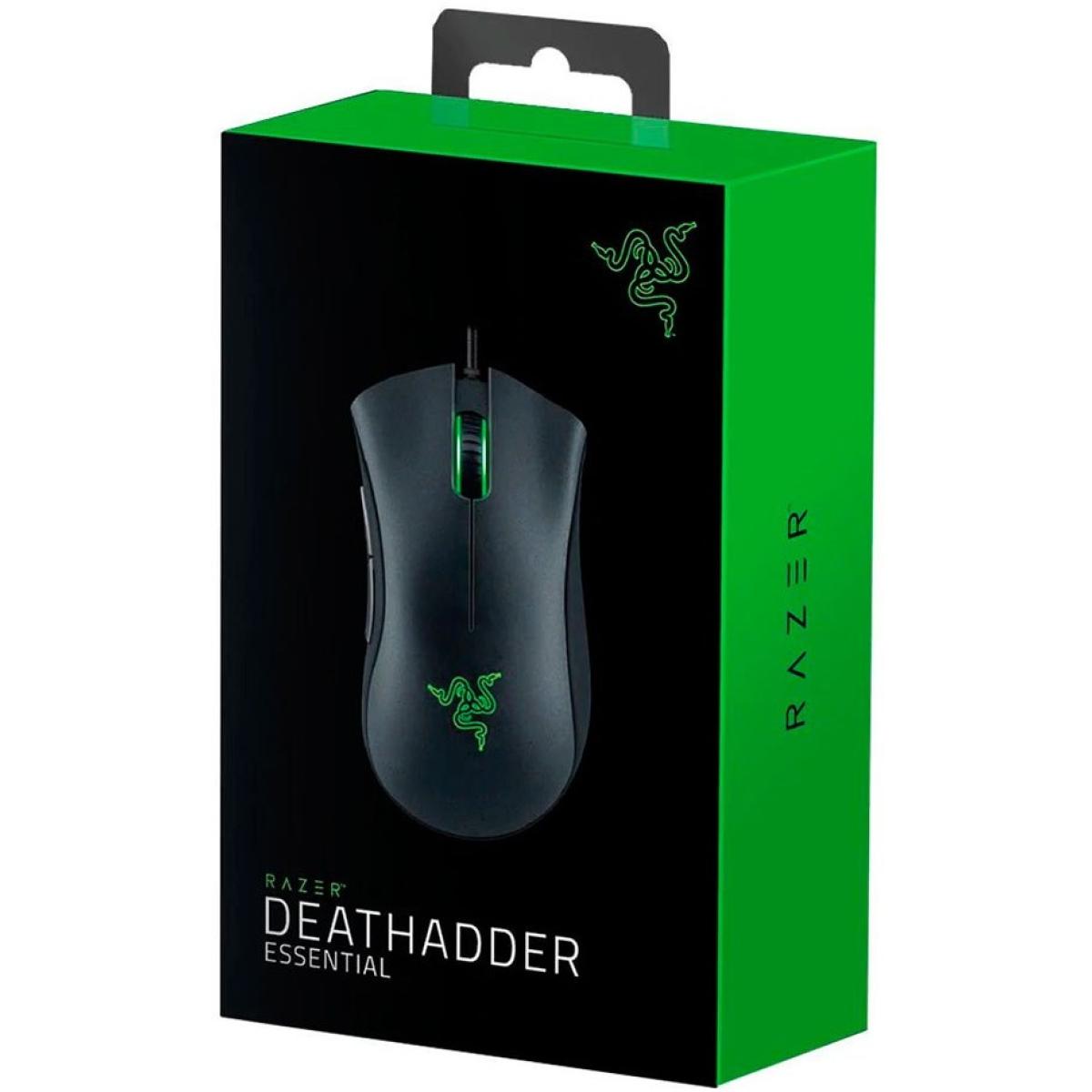 Razer DeathAdder Wired Essential Gaming Mouse 6400 DPI Optical Sensor 5 Programmable Buttons Mechanical Switches Rubber Side Grips-Black